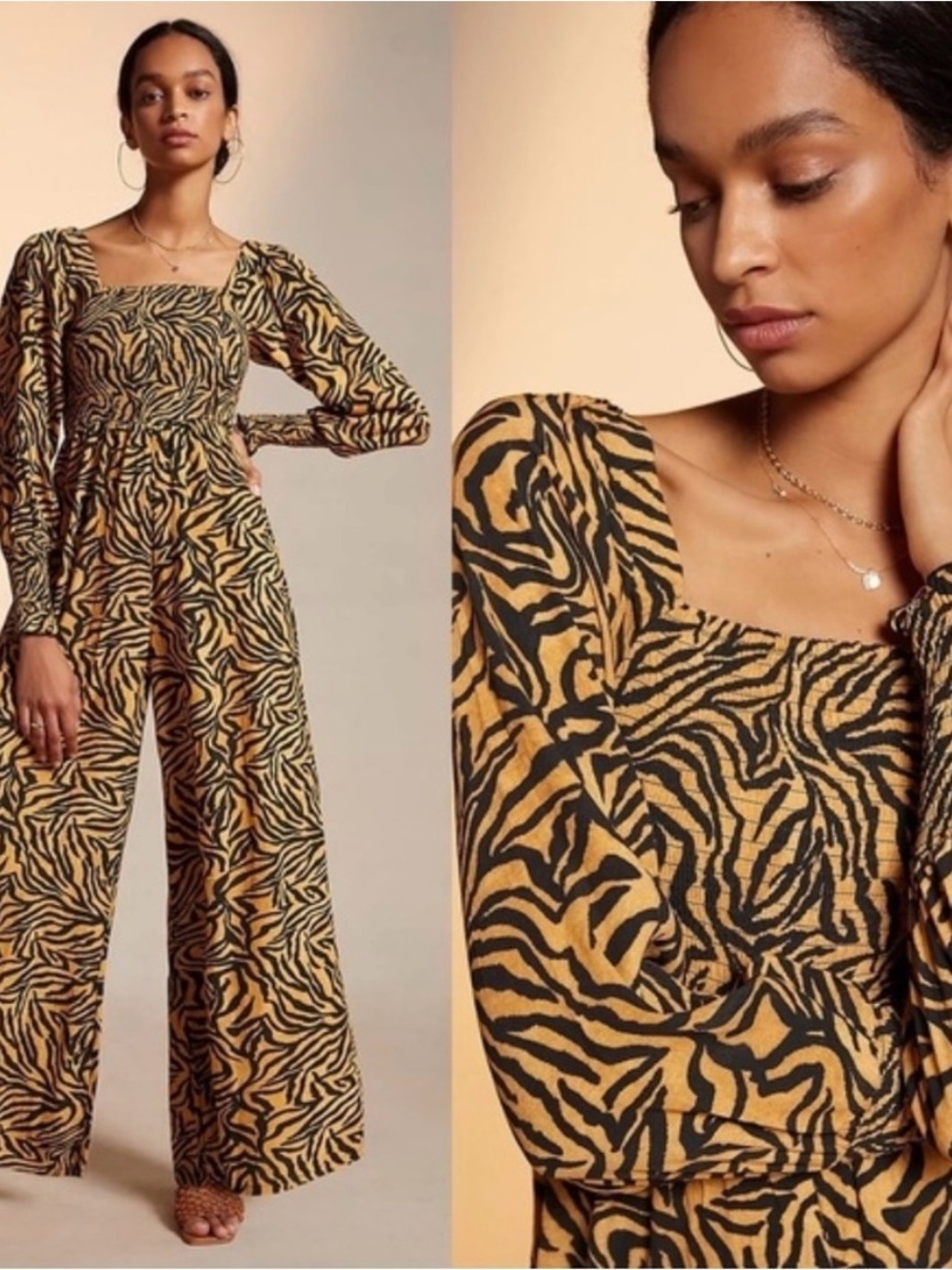 Kachel & Anthro tiger striped jumpsuit | Size 4